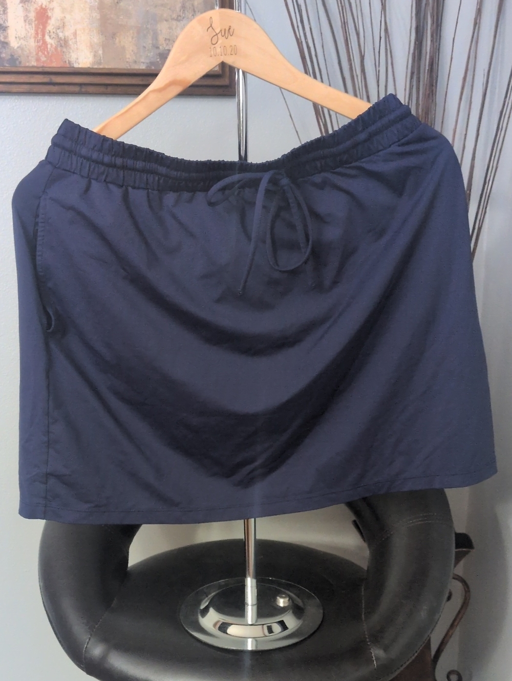 Tommy Bahama Navy Drawstring Nylon/Spandex Mini Skirt